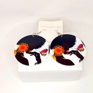 3 for $18 NWT Real Wood African Pierced Earrings 1 1/2 Inches